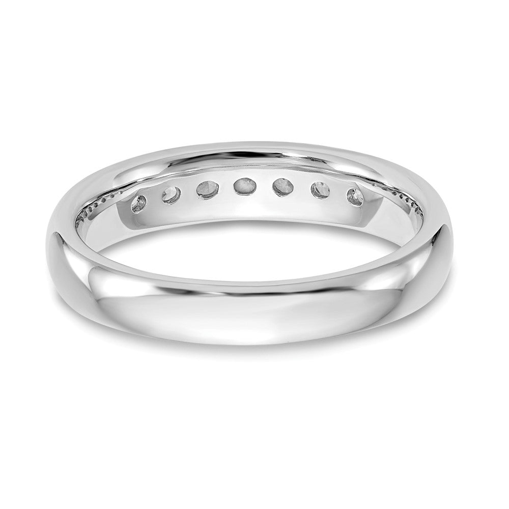 14K White Gold 7-Stone Real Diamond Channel Band