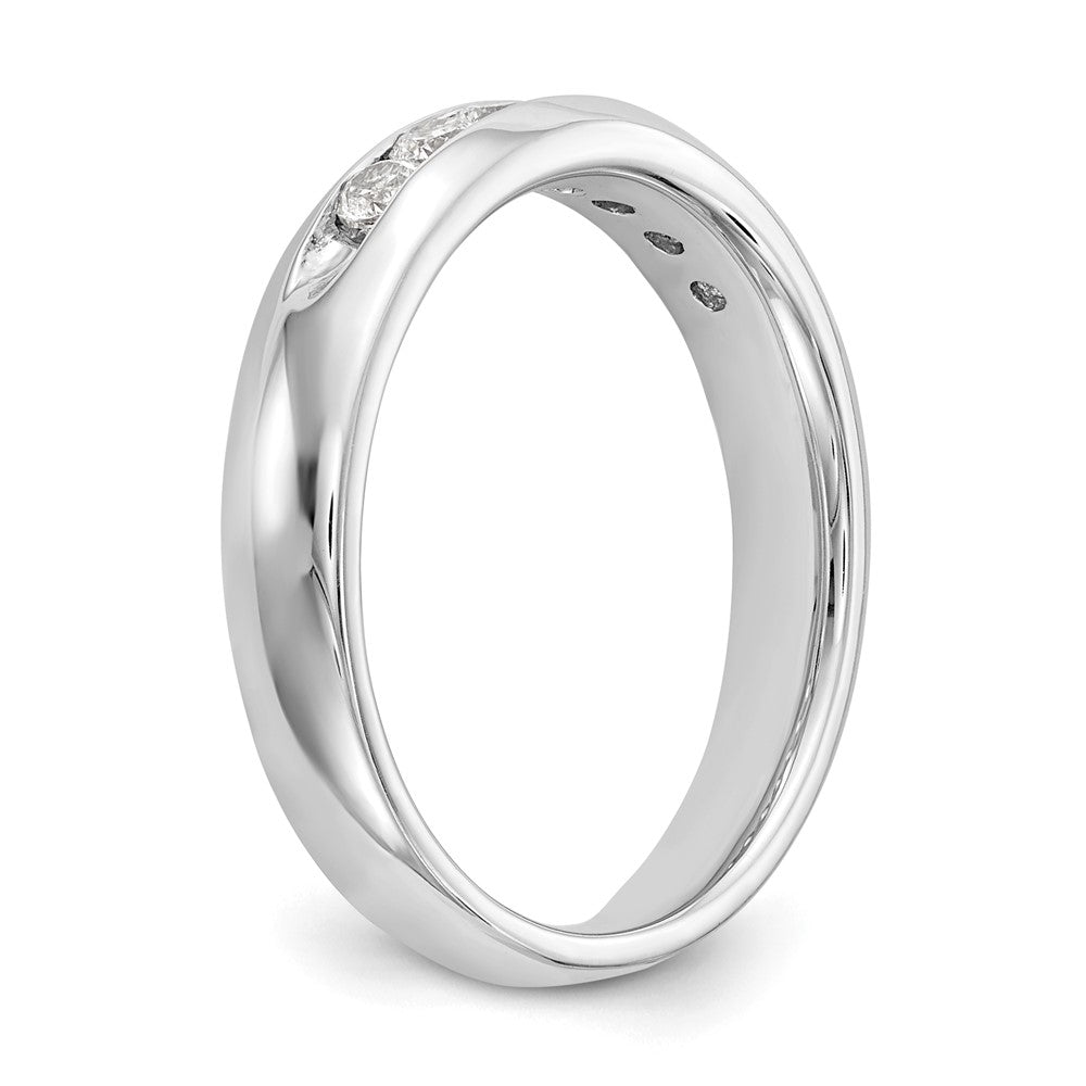 14K White Gold 7-Stone Real Diamond Channel Band