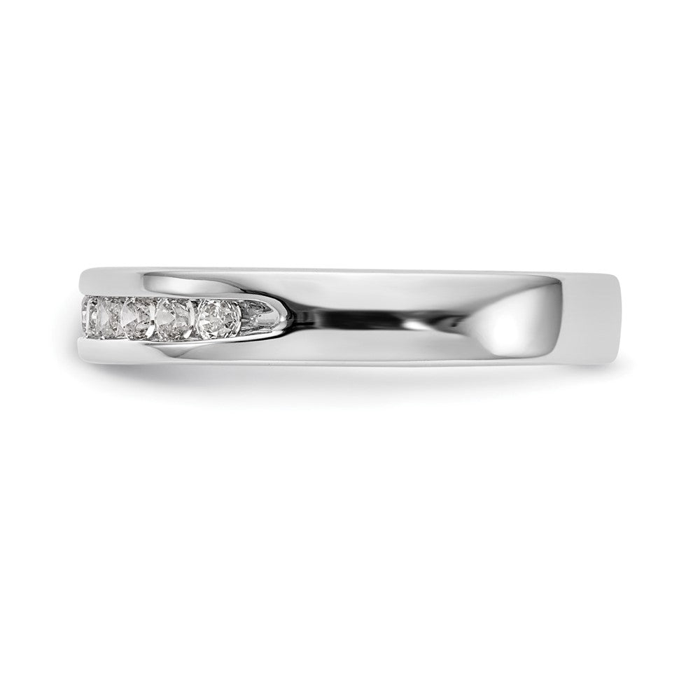 14k White Gold 9-Stone 1/4 carat Round Diamond Complete Channel Band