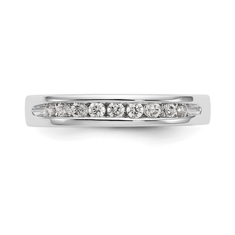 14k White Gold 9-Stone 1/4 carat Round Diamond Complete Channel Band