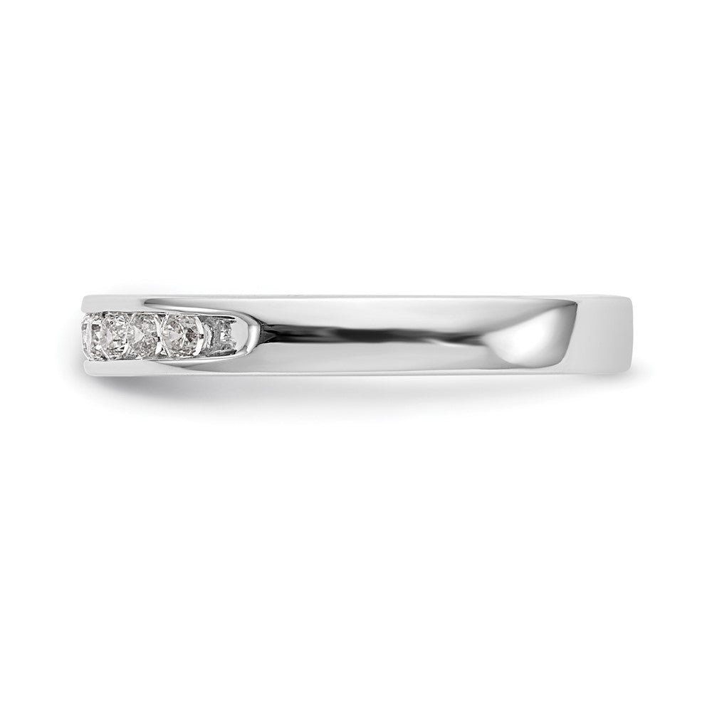 14k White Gold 9-Stone 1/3 carat Round Diamond Complete Channel Band