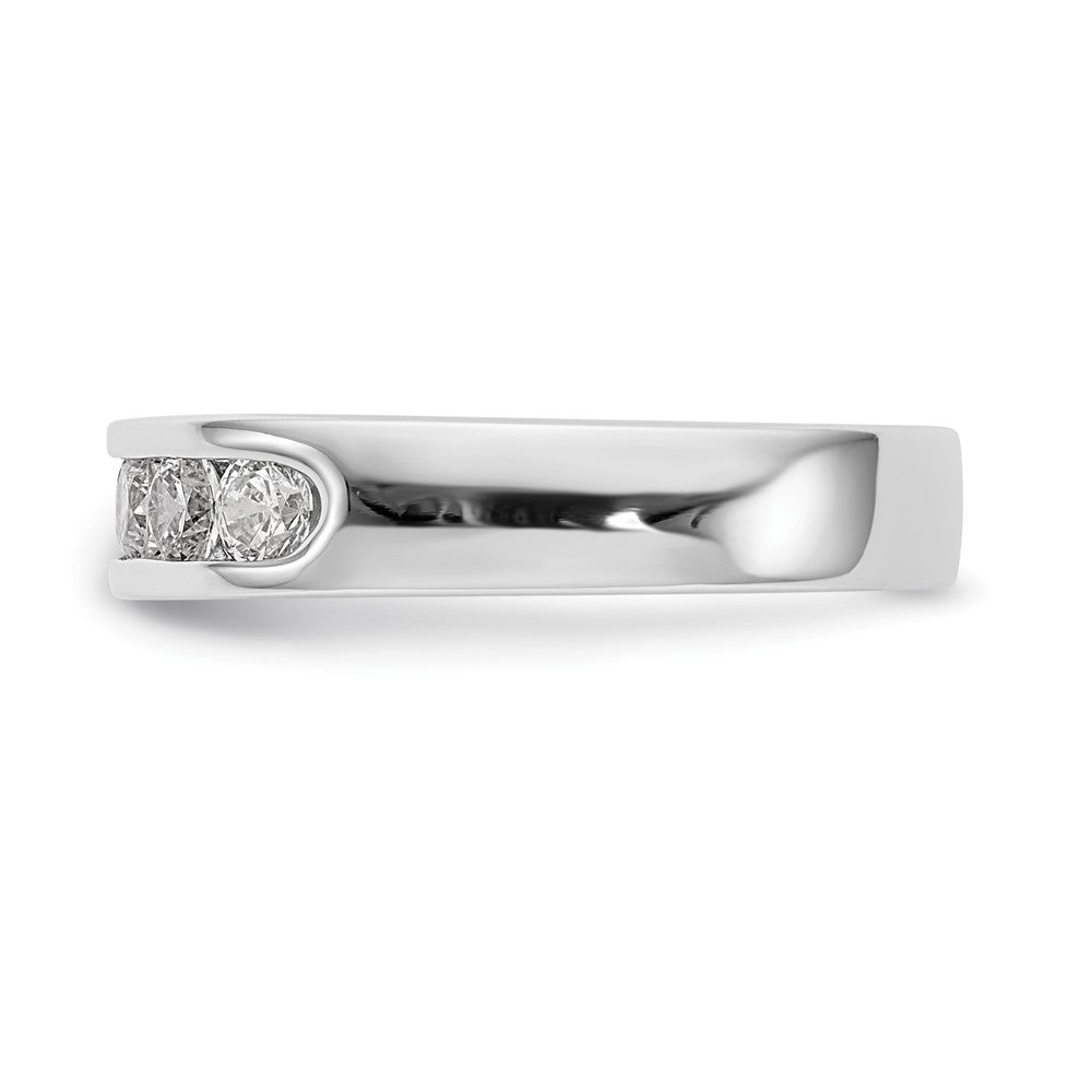 14k White Gold 9-Stone 7/8 carat Round Diamond Complete Channel Band