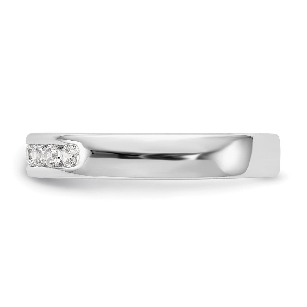 14k White Gold 9-Stone 1/4 carat Round Diamond Complete Channel Band