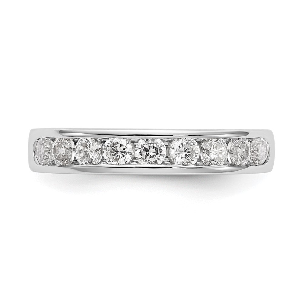 14k White Gold 9-Stone 1/4 carat Round Diamond Complete Channel Band