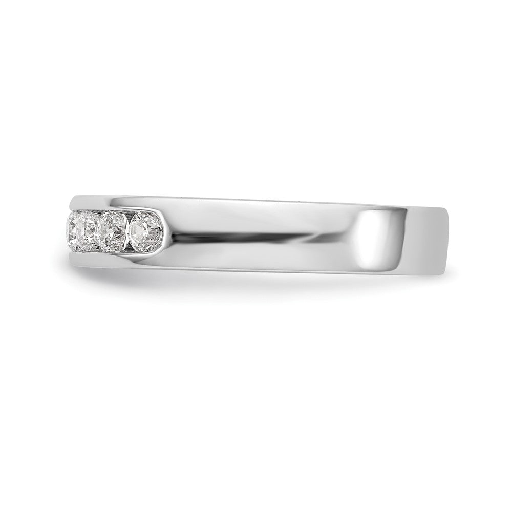 14k White Gold 9-Stone 1/2 carat Round Diamond Complete Channel Band