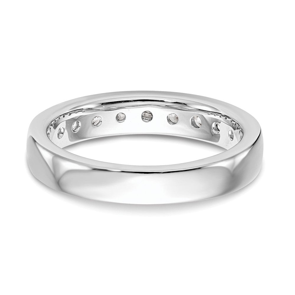 14K White Gold 9-Stone Real Diamond Channel Band