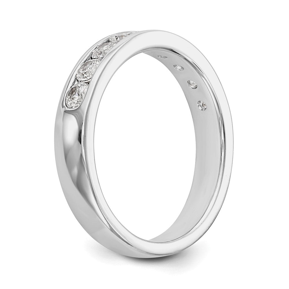 14K White Gold 9-Stone Real Diamond Channel Band