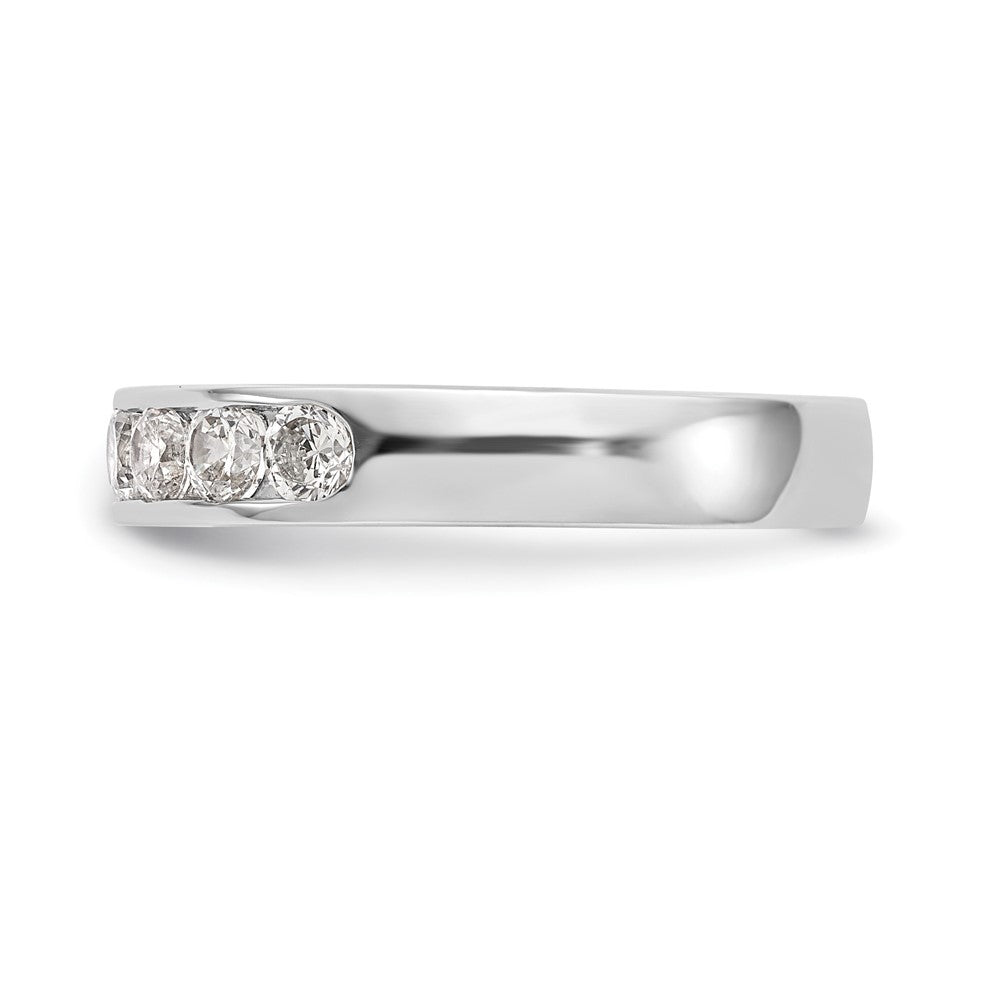 14k White Gold 9-Stone 7/8 carat Round Diamond Complete Channel Band