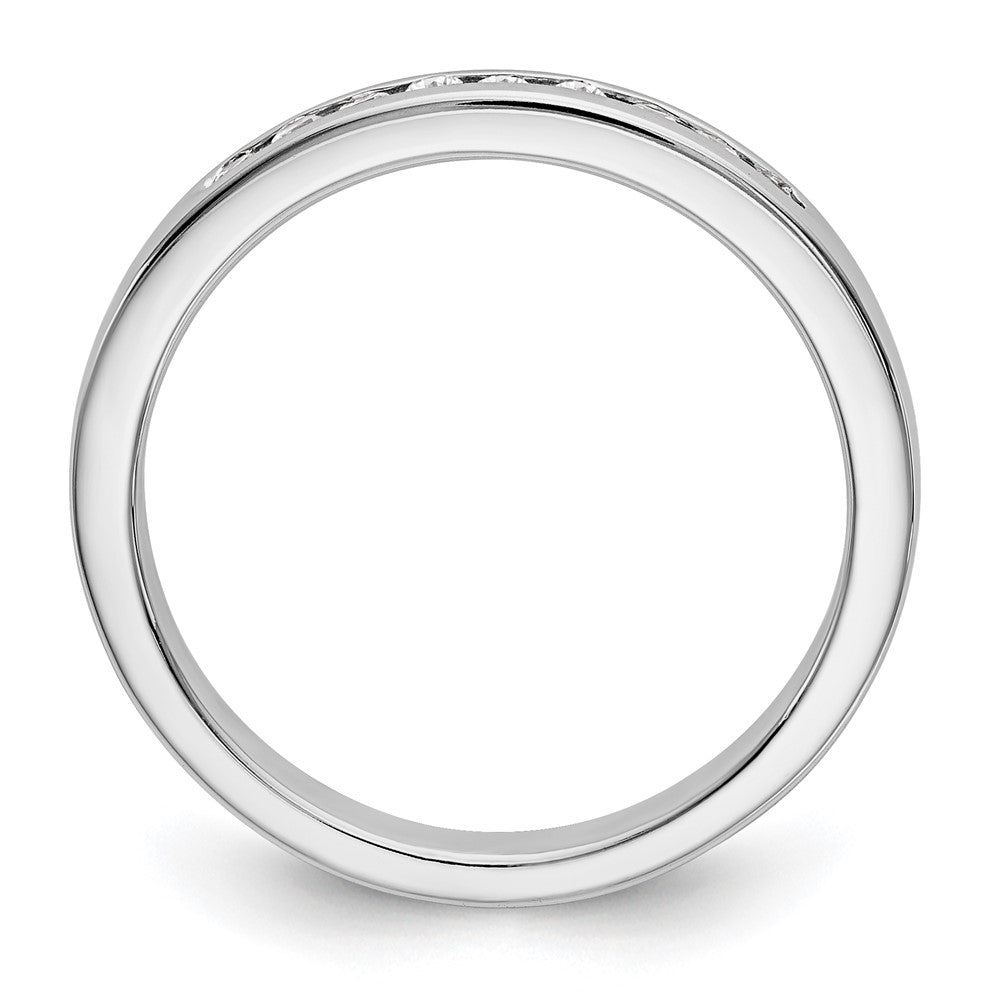 14K White Gold 9-Stone Real Diamond Channel Band