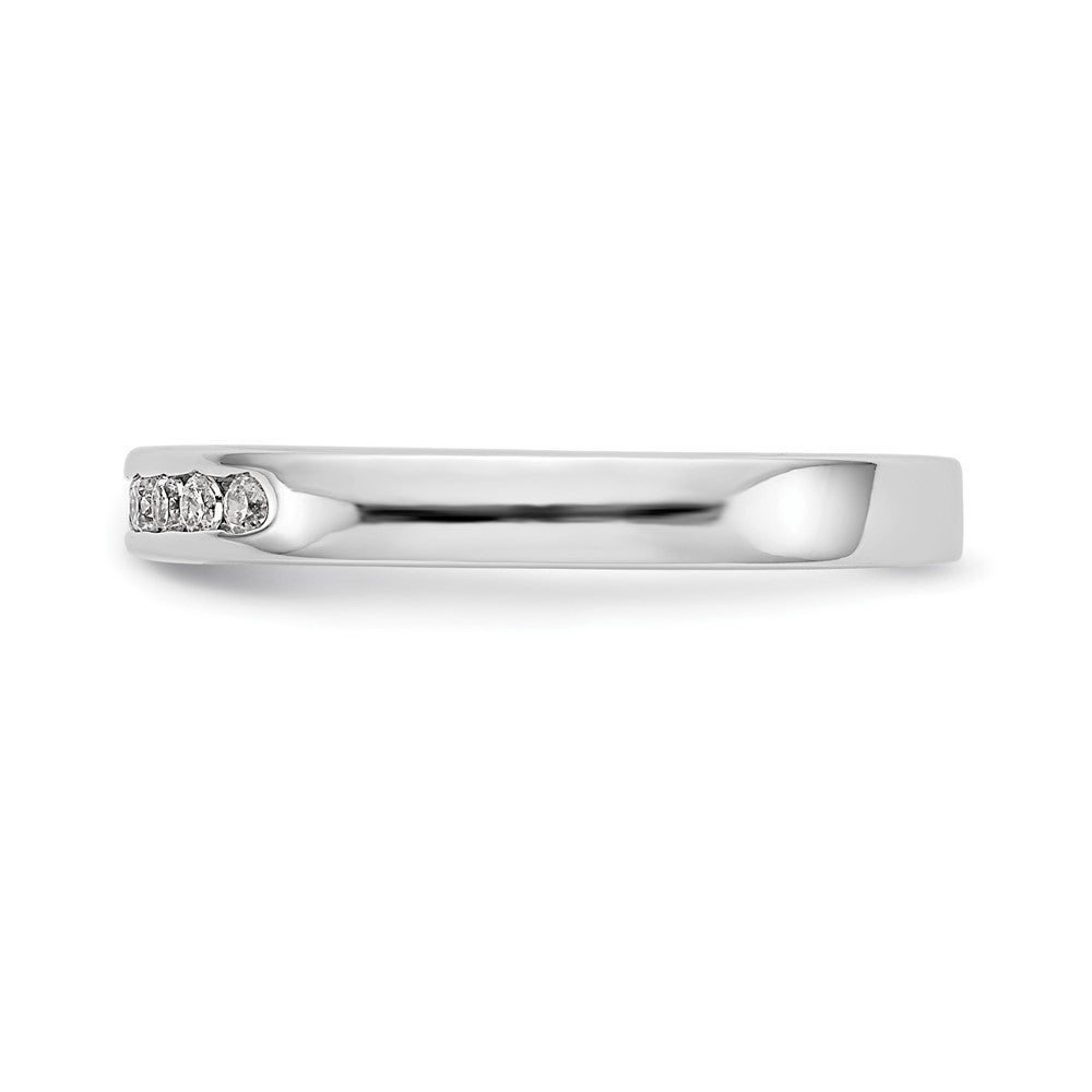 14K White Gold 9-Stone Real Diamond Channel Band