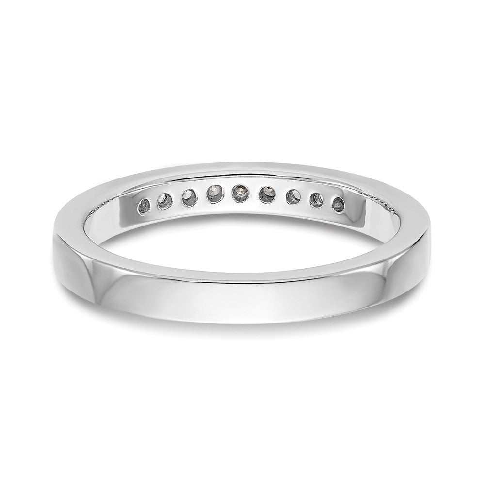 14K White Gold 9-Stone Real Diamond Channel Band