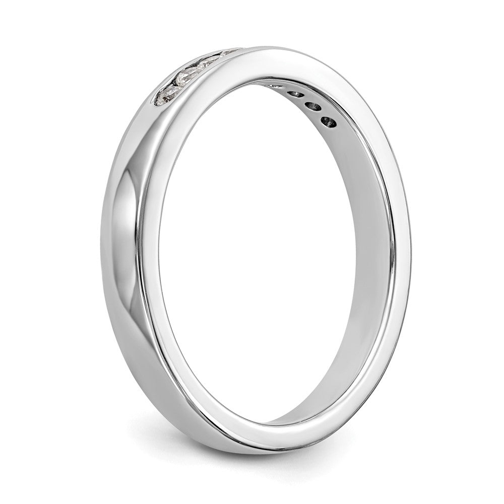 14K White Gold 9-Stone Real Diamond Channel Band