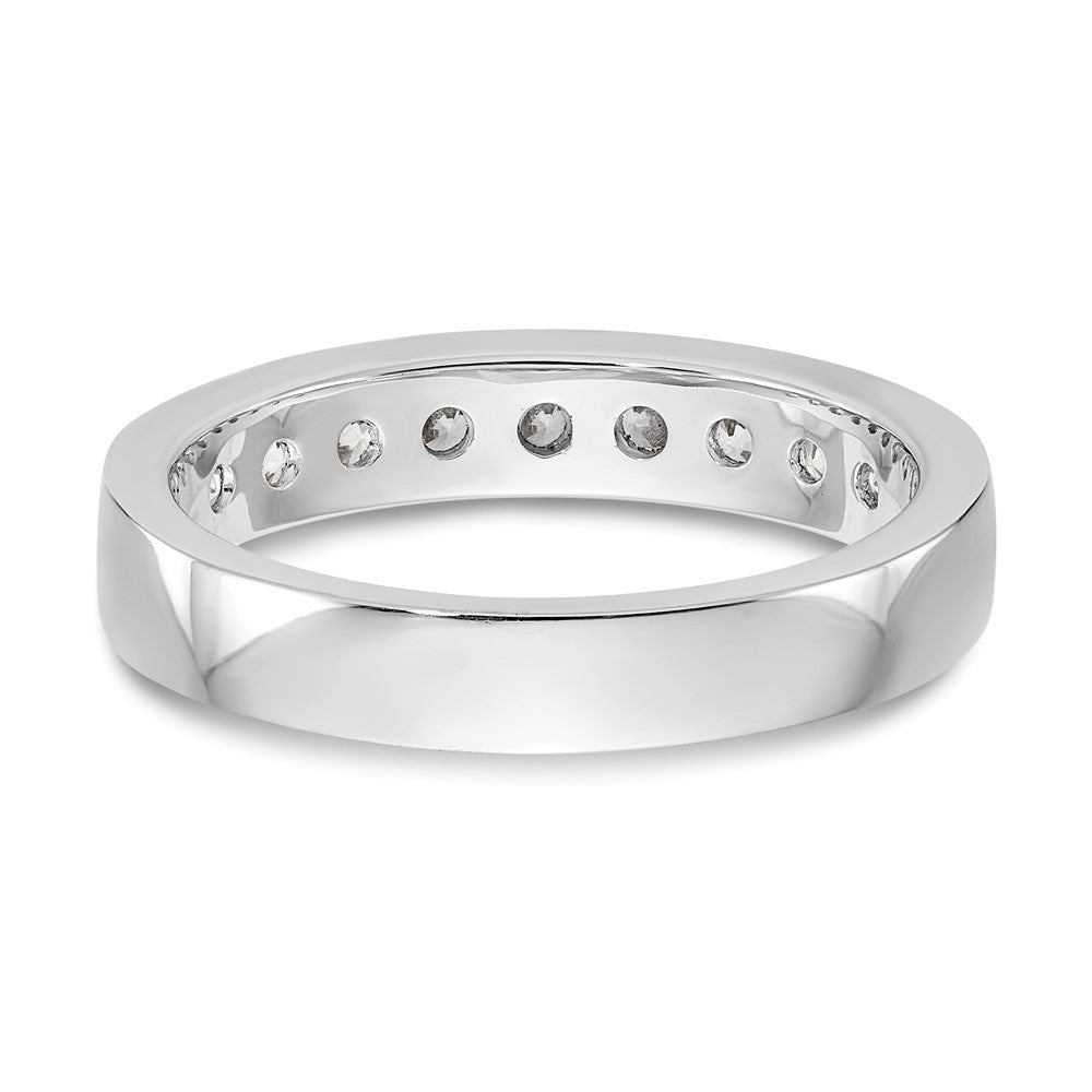 14K White Gold 9-Stone Real Diamond Channel Band