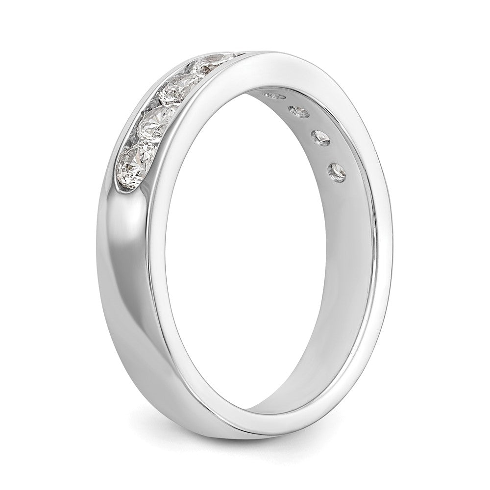 14K White Gold 9-Stone Real Diamond Channel Band