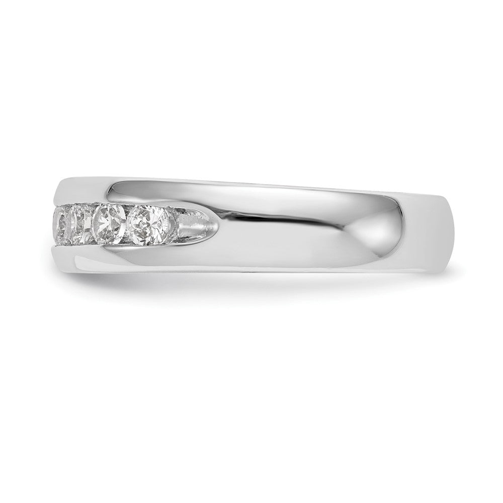 14K White Gold 9-Stone Real Diamond Channel Band