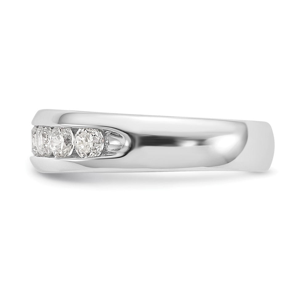 14K White Gold 9-Stone Real Diamond Channel Band