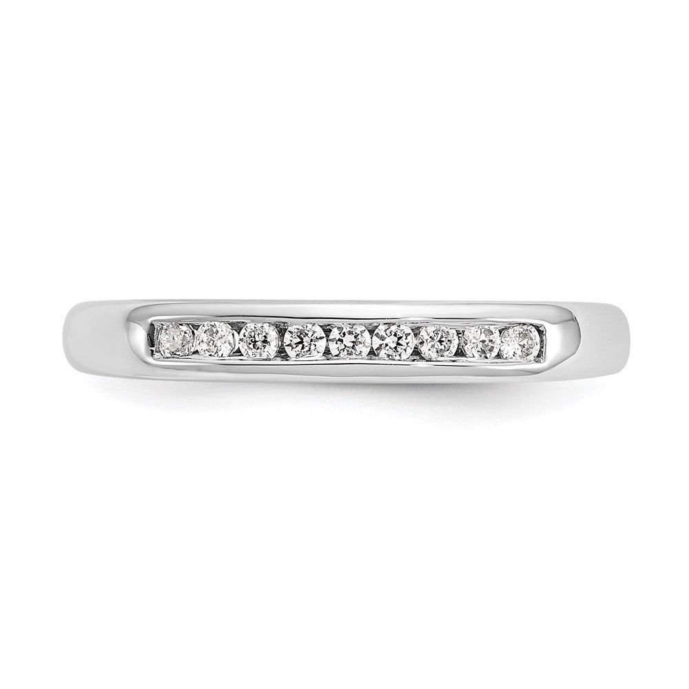 14K White Gold 9-Stone Real Diamond Channel Band