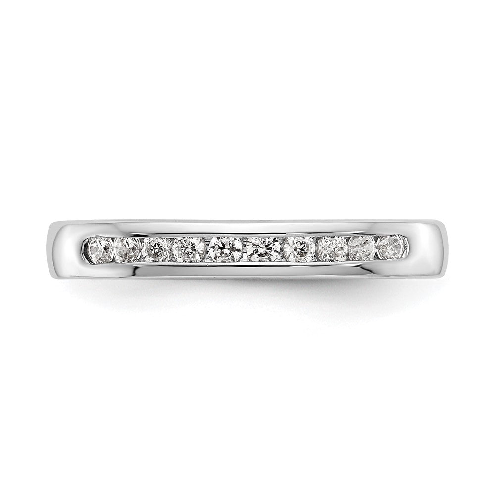 14k White Gold 10-Stone 1/5 carat Round Diamond Complete Channel Band