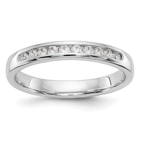 14k White Gold 10-Stone 1/5 carat Round Diamond Complete Channel Band