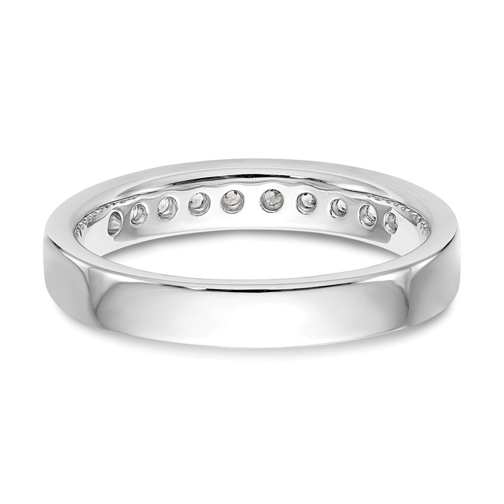 14K White Gold 10-Stone Real Diamond Channel Band