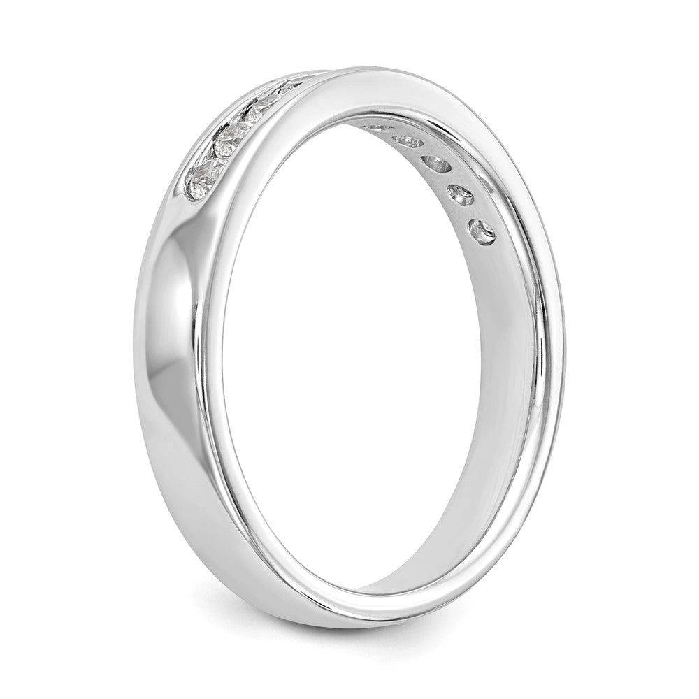 14K White Gold 10-Stone Real Diamond Channel Band