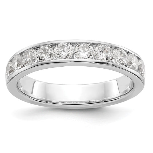 14k White Gold 10-Stone 7/8 carat Round Diamond Complete Channel Band