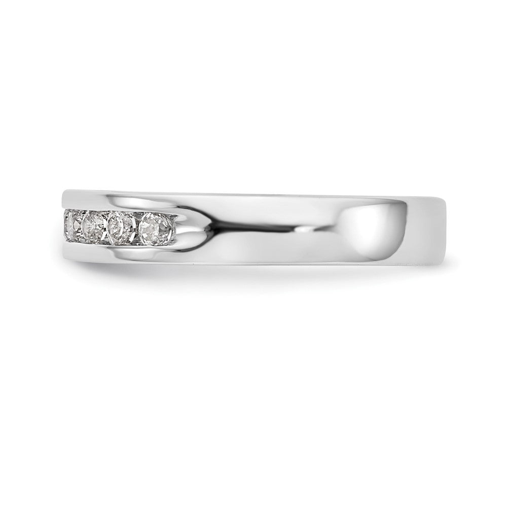 14k White Gold 10-Stone 1/3 carat Round Diamond Complete Channel Band