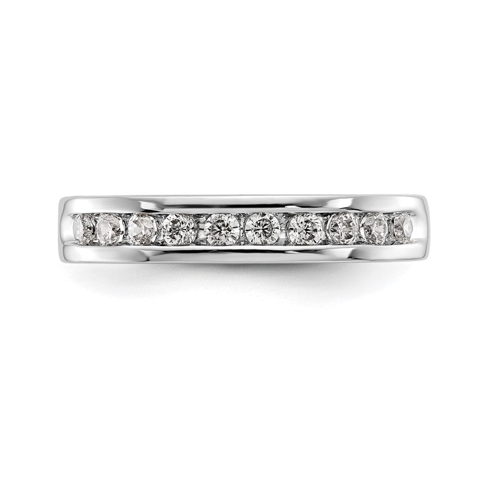 14k White Gold 10-Stone 1/3 carat Round Diamond Complete Channel Band