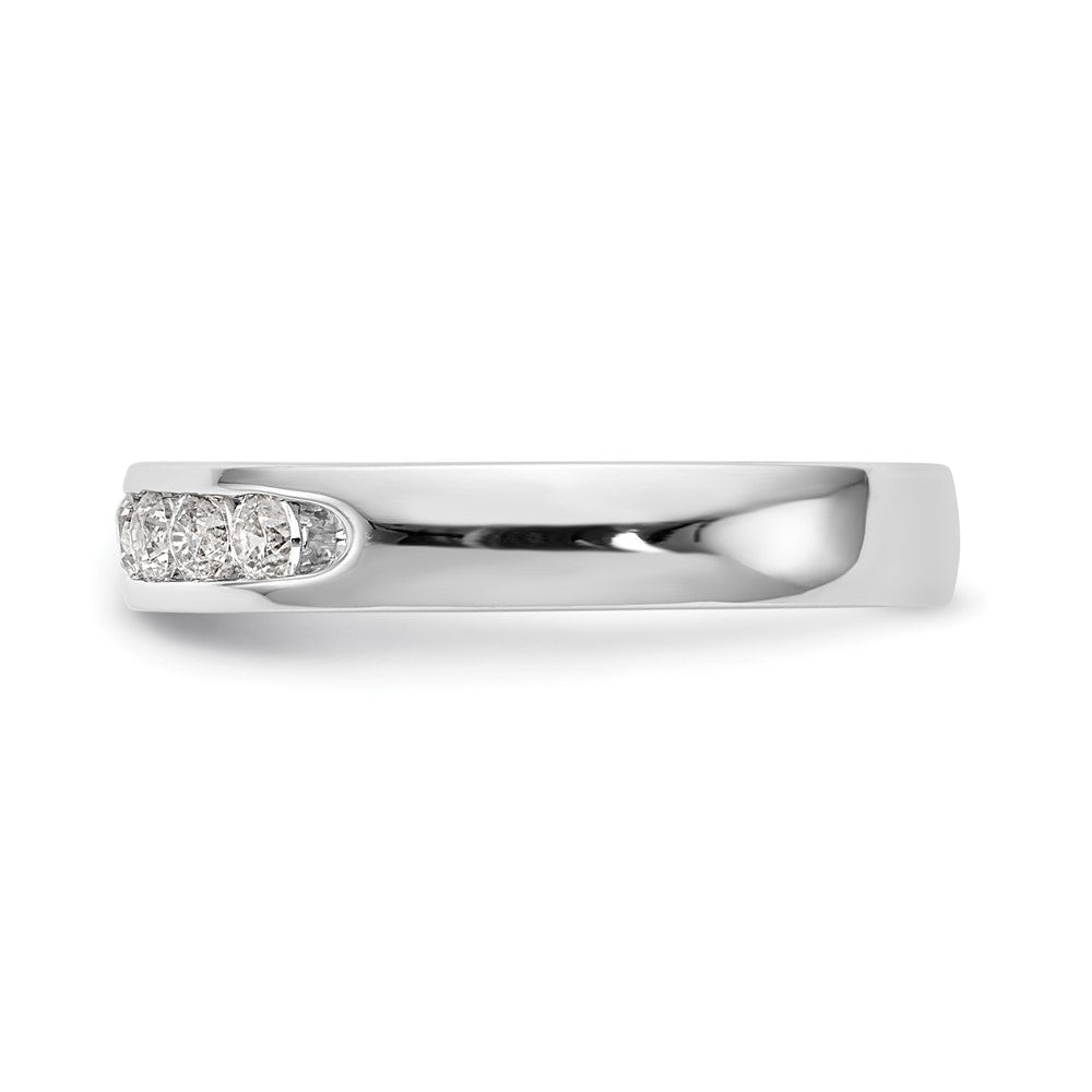 14k White Gold 10-Stone 1/2 carat Round Diamond Complete Channel Band