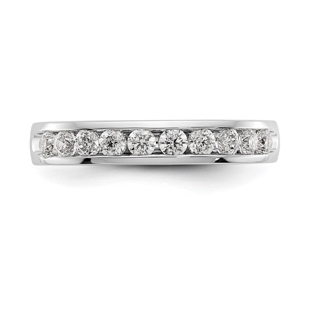 14k White Gold 10-Stone 1/2 carat Round Diamond Complete Channel Band