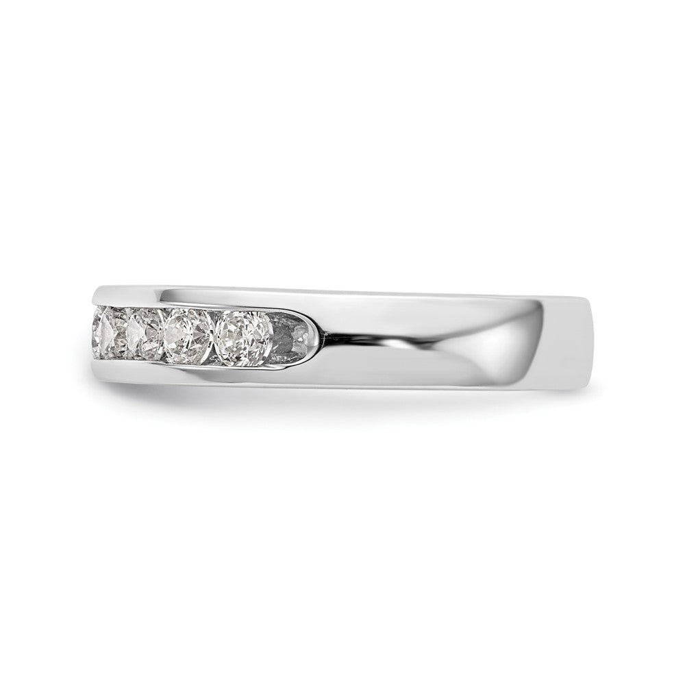 14k White Gold 10-Stone 3/4 carat Round Diamond Complete Channel Band