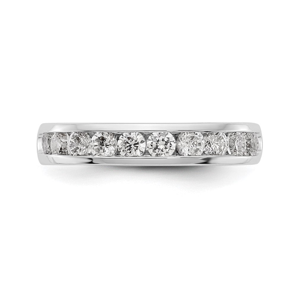 14k White Gold 10-Stone 3/4 carat Round Diamond Complete Channel Band