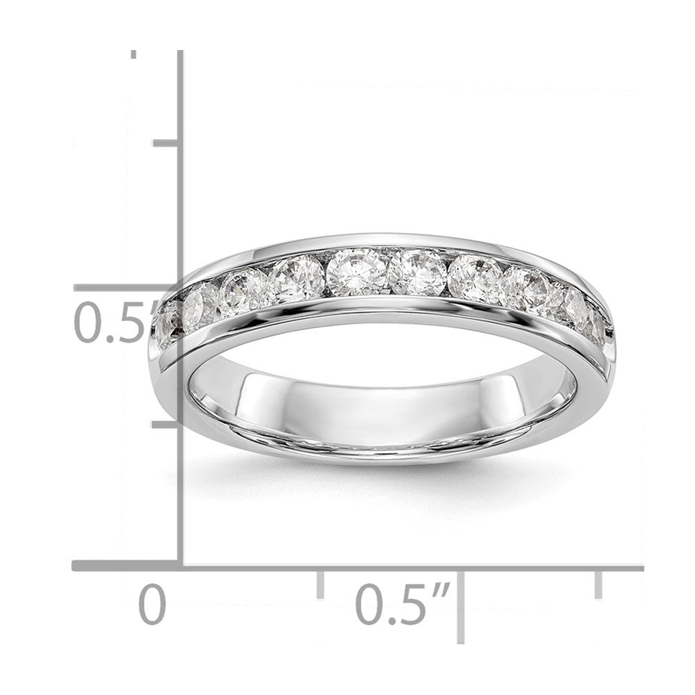 14k White Gold 10-Stone 3/4 carat Round Diamond Complete Channel Band