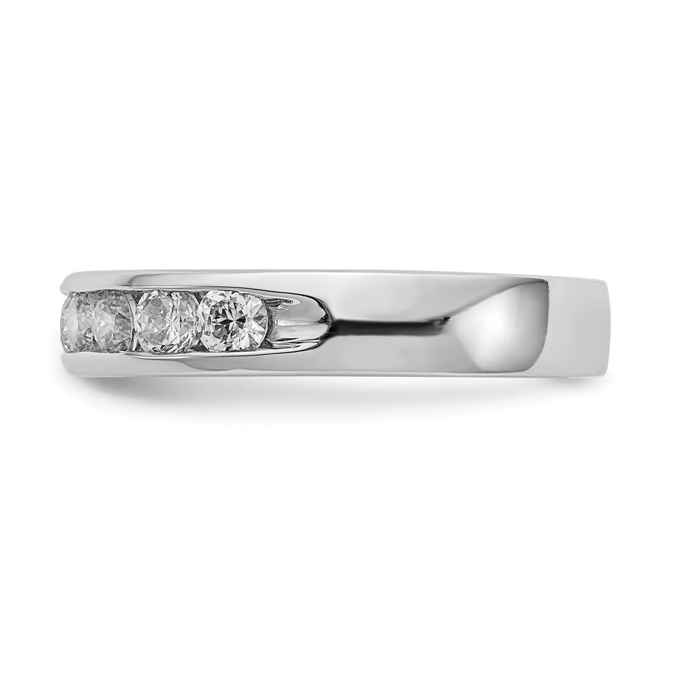 14k White Gold 10-Stone 7/8 carat Round Diamond Complete Channel Band