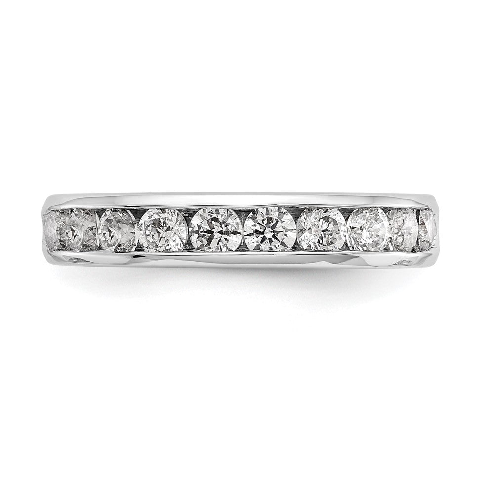 14k White Gold 10-Stone 7/8 carat Round Diamond Complete Channel Band