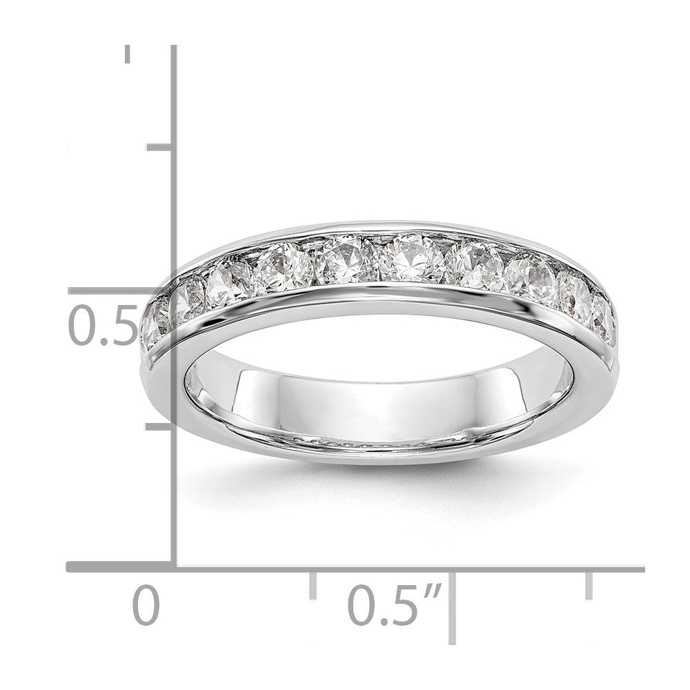 14k White Gold 10-Stone 7/8 carat Round Diamond Complete Channel Band