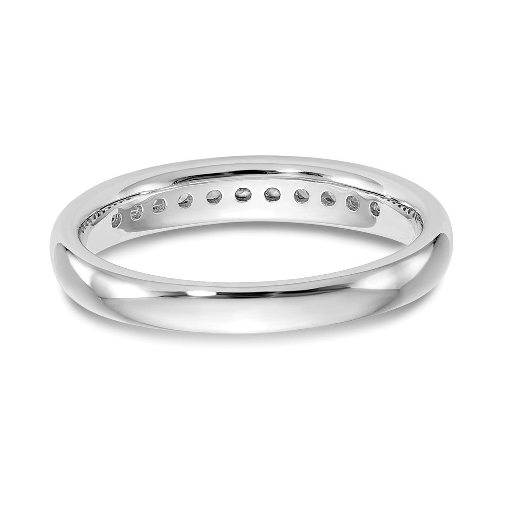 14K White Gold 11-Stone Real Diamond Channel Band