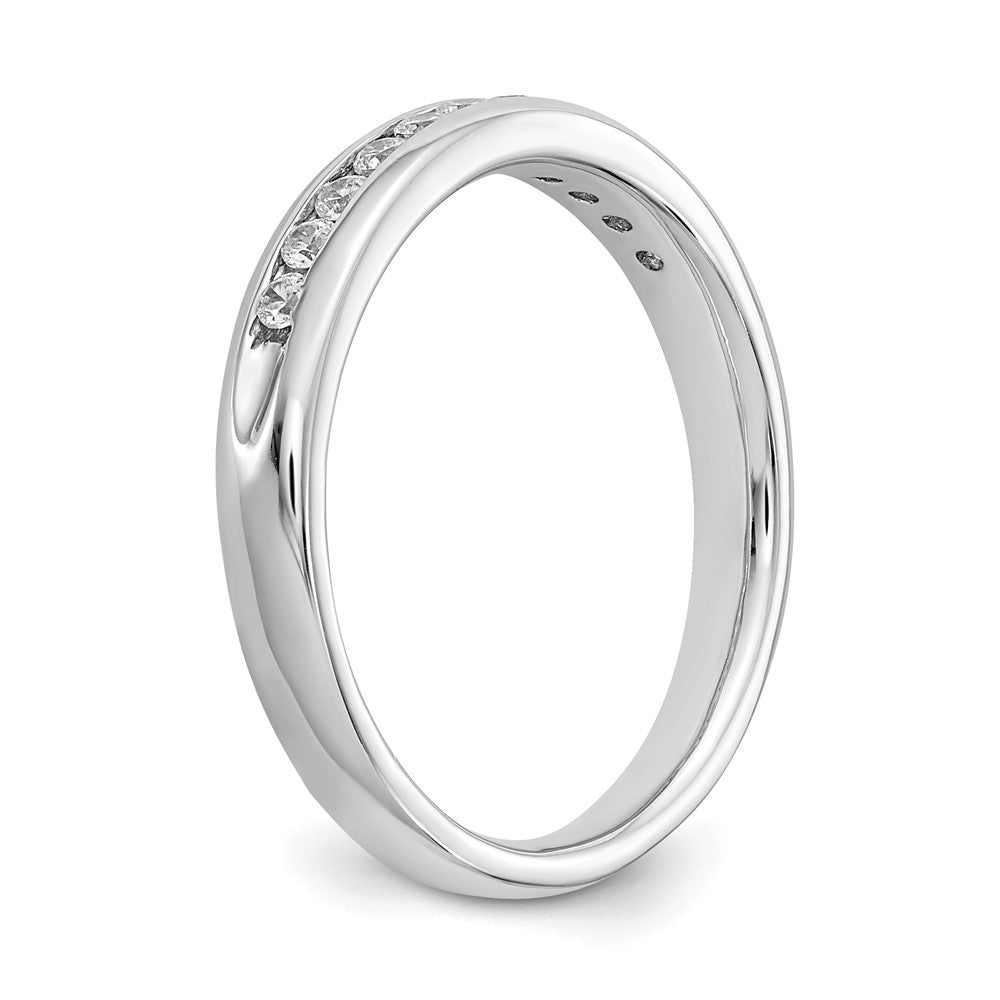 14K White Gold 11-Stone Real Diamond Channel Band