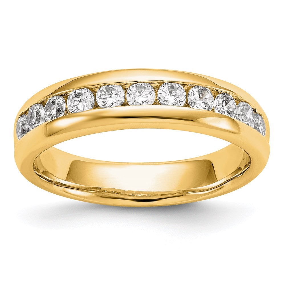 14k yellow gold 11 stone real diamond channel band rm3321b 017 yaa