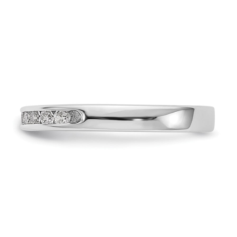 14k White Gold 11-Stone 1/3 carat Round Diamond Complete Channel Band