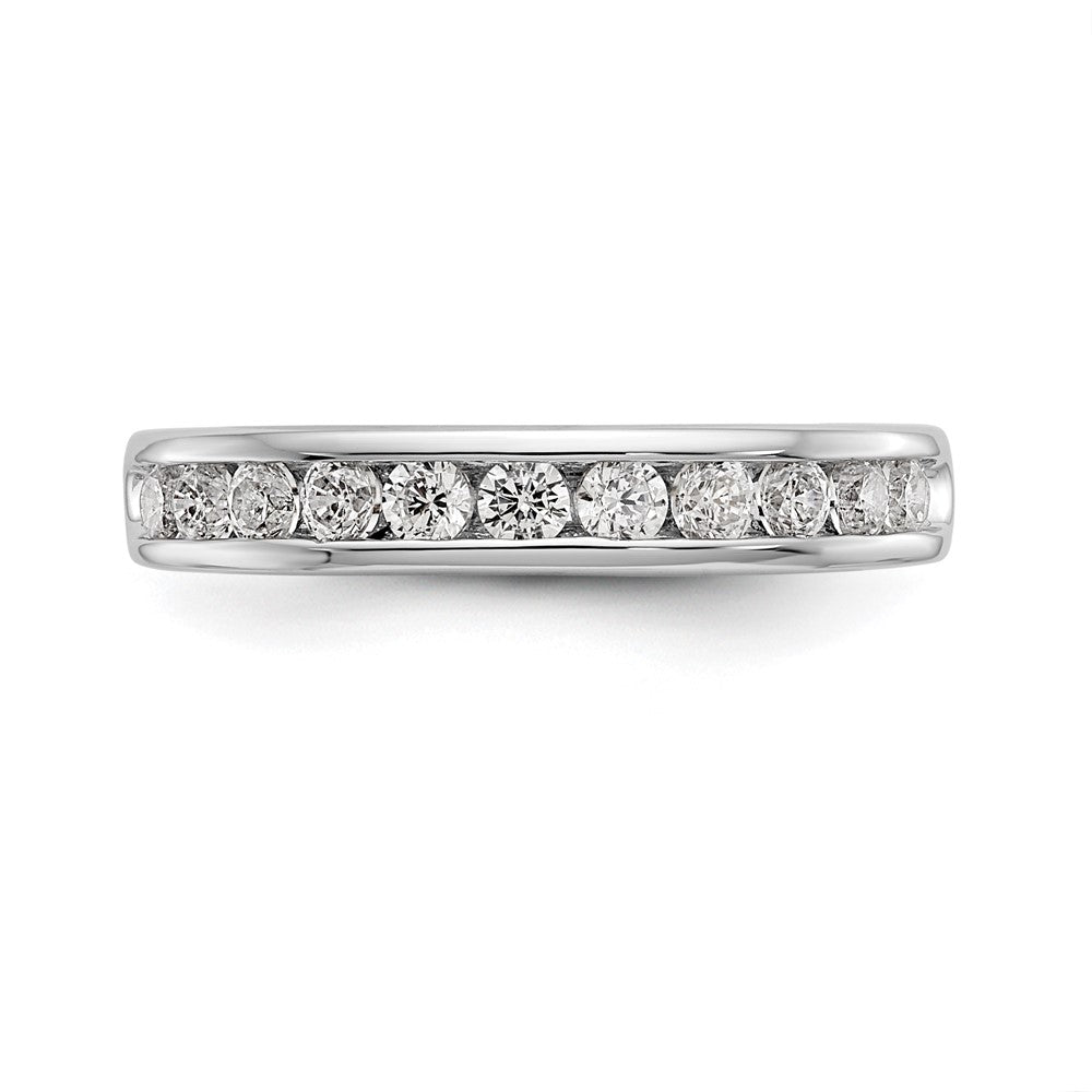 14k White Gold 11-Stone 1/2 carat Round Diamond Complete Channel Band