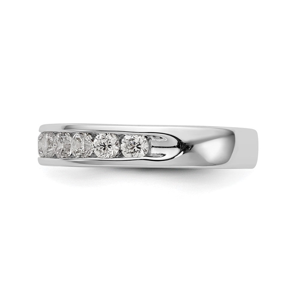 14k White Gold 11-Stone 3/4 carat Round Diamond Complete Channel Band