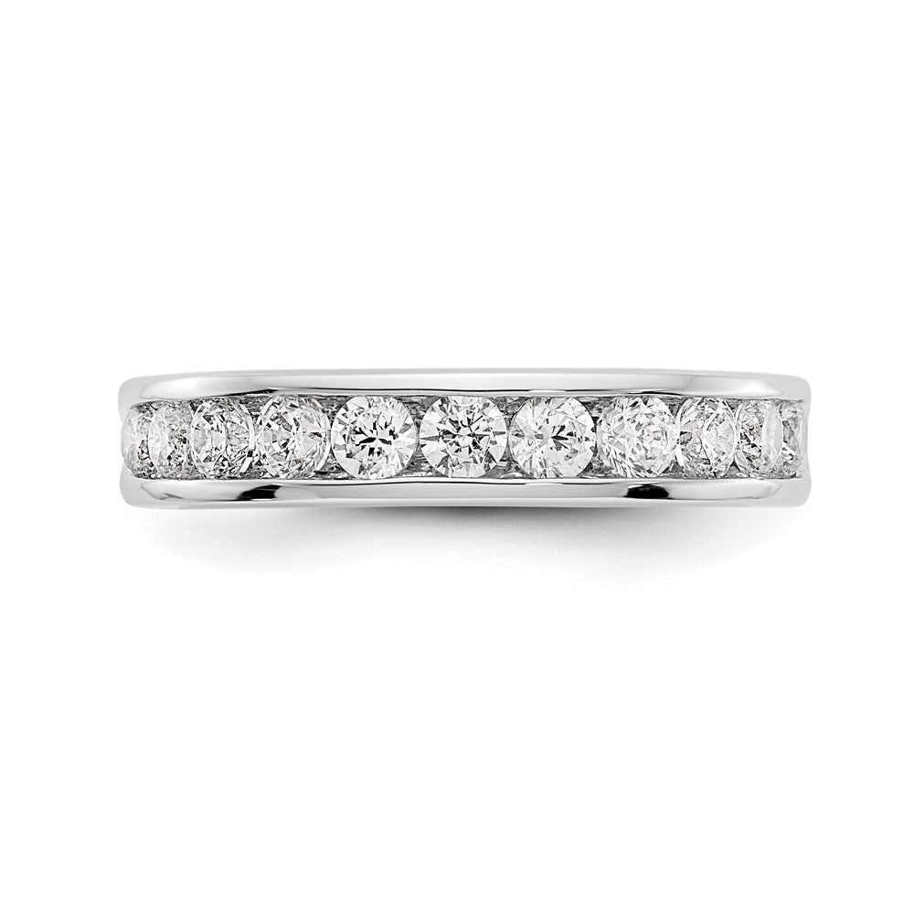 14k White Gold 11-Stone 3/4 carat Round Diamond Complete Channel Band