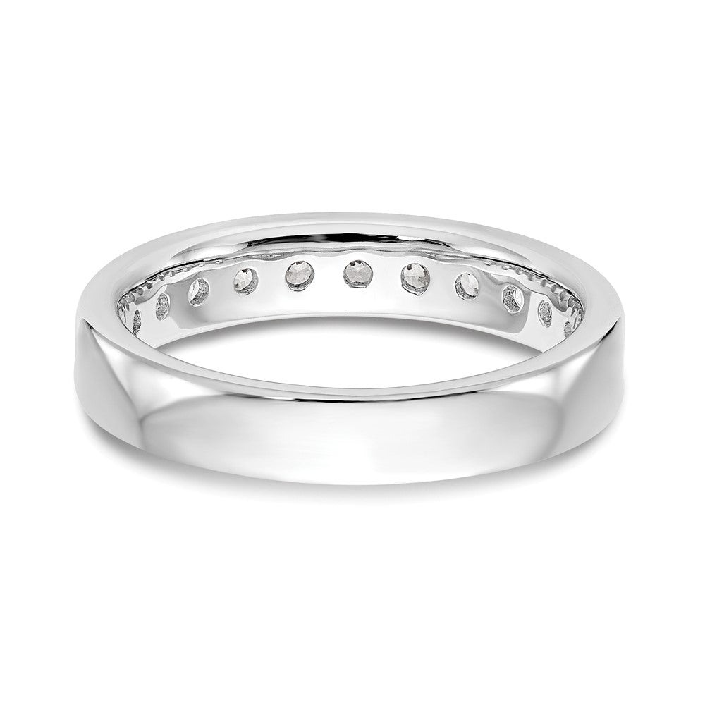 14k White Gold 11-Stone 3/4 carat Round Diamond Complete Channel Band