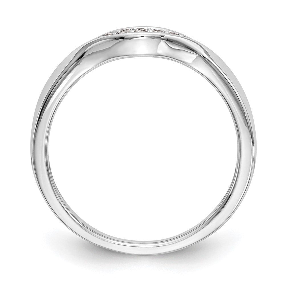 14K White Gold Real Diamond Band