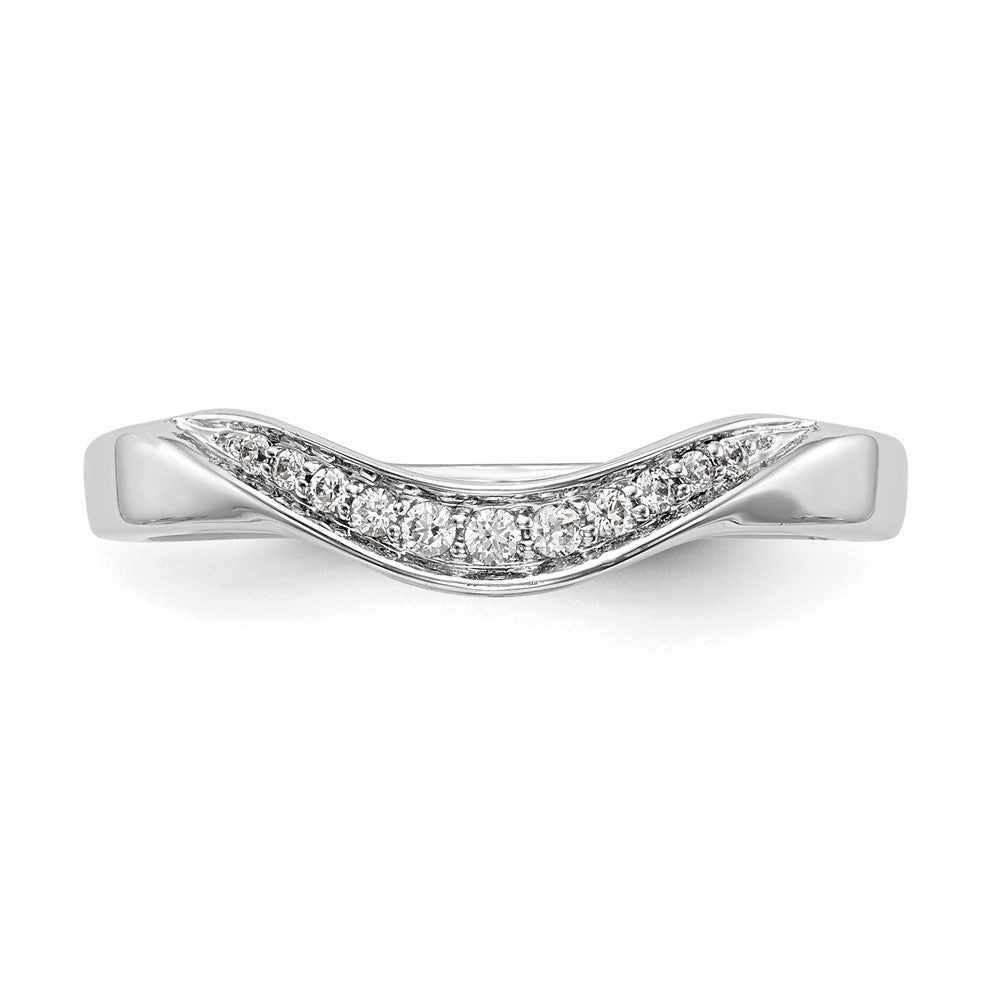 14K White Gold Real Diamond Band