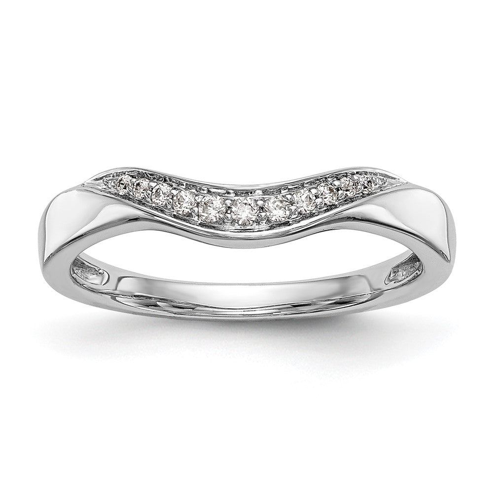 14K White Gold Real Diamond Band