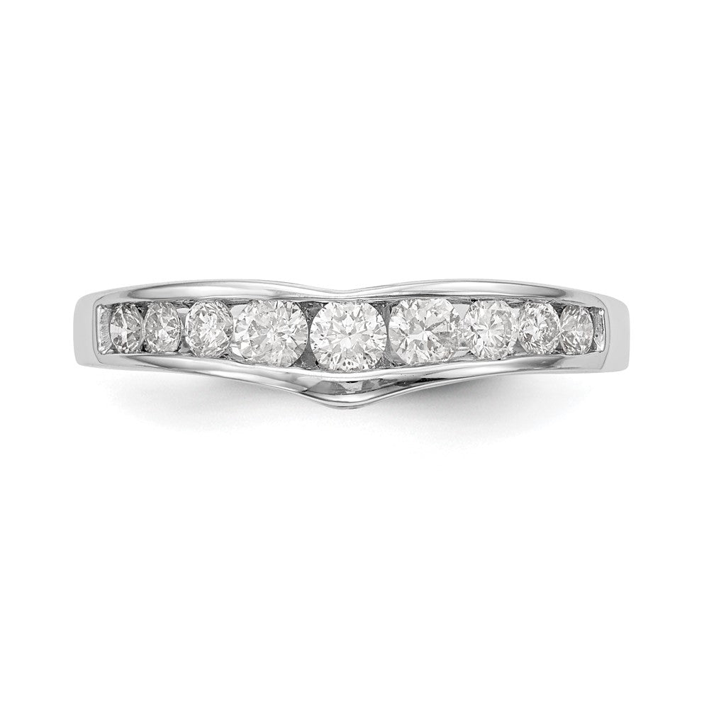 14K White Gold Real Diamond Band