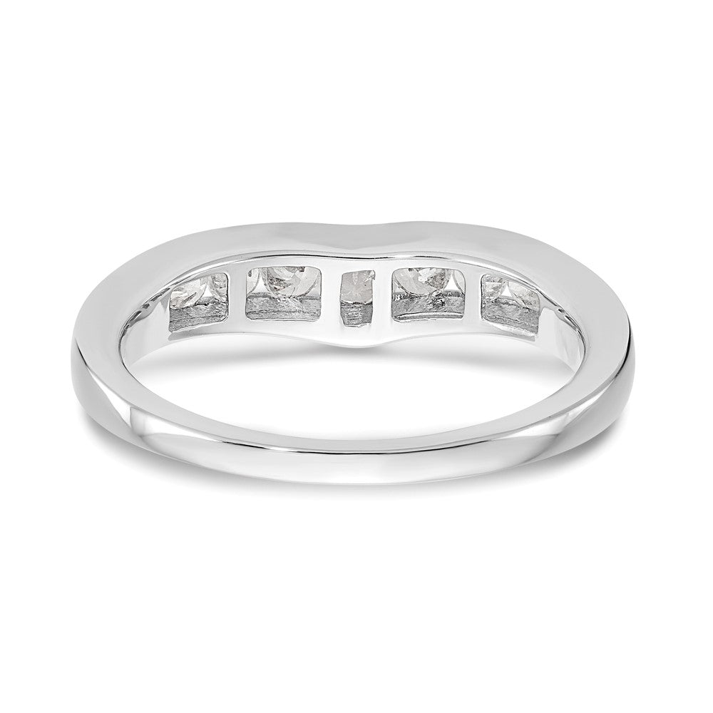 14K White Gold Real Diamond Band