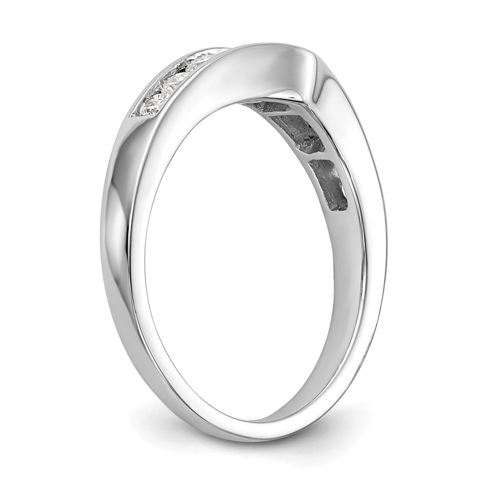 14K White Gold Real Diamond Band